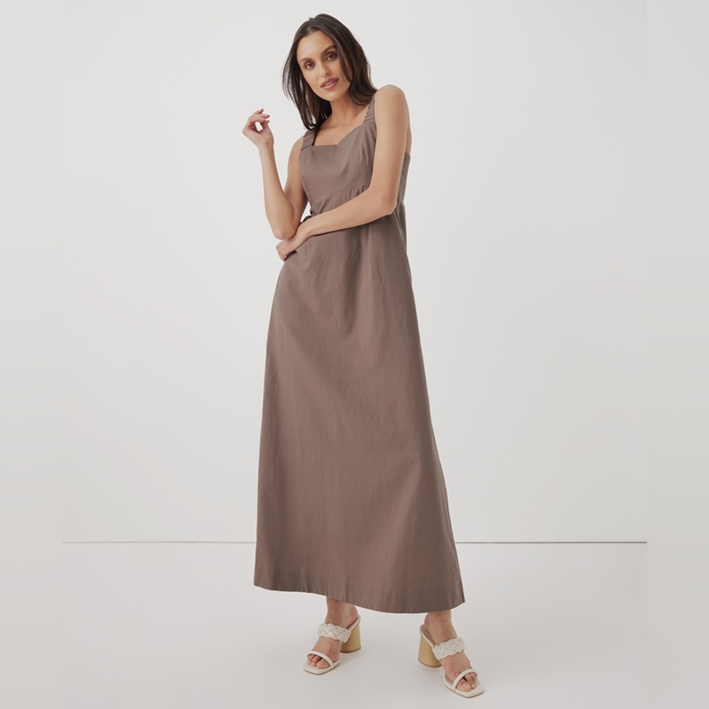 Pact Canopy Dress in Deep Taupe NWT